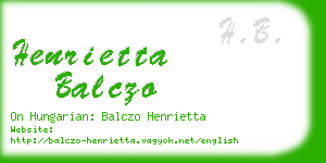 henrietta balczo business card